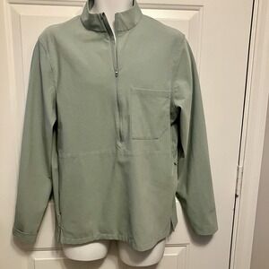 Lululemon Men's Sz Medium Sage Green Pullover 1/2 Zip Shirt Jacket Woven Air